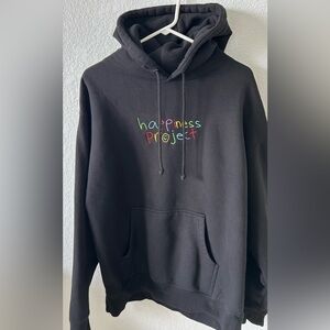 Happiness Project Black Hooded Sweatshirt Size L